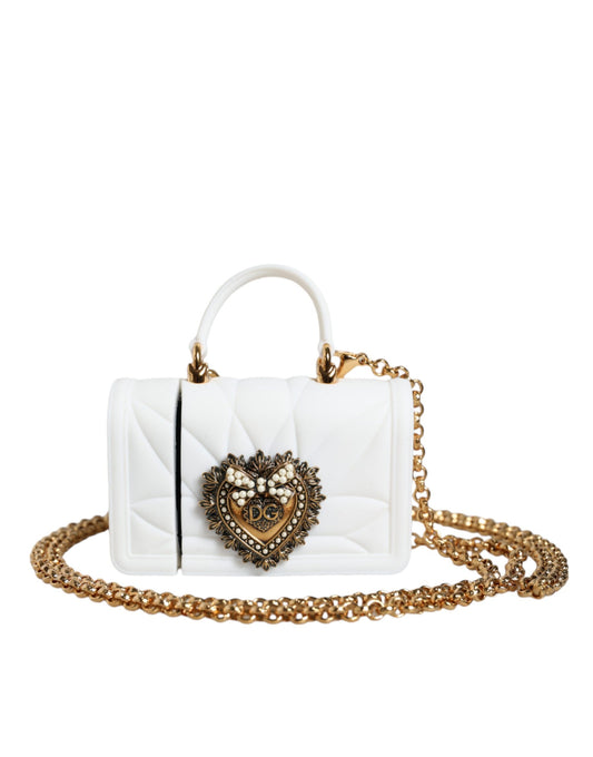 Custodia per Airpod Dolce &amp; Gabbana in silicone bianco con cuore devozionale