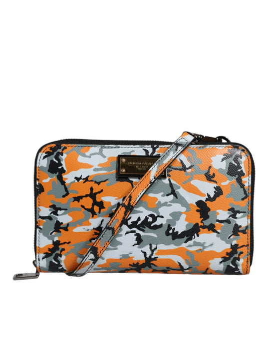 Borsa a tracolla in pelle mimetica multicolore Dolce &amp; Gabbana