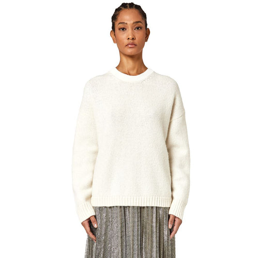 Maglione da donna in lana riciclata bianca Alpha Studio