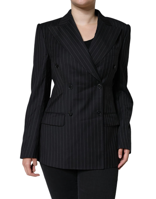 Chaqueta cruzada de rayas negras de Dolce &amp; Gabbana