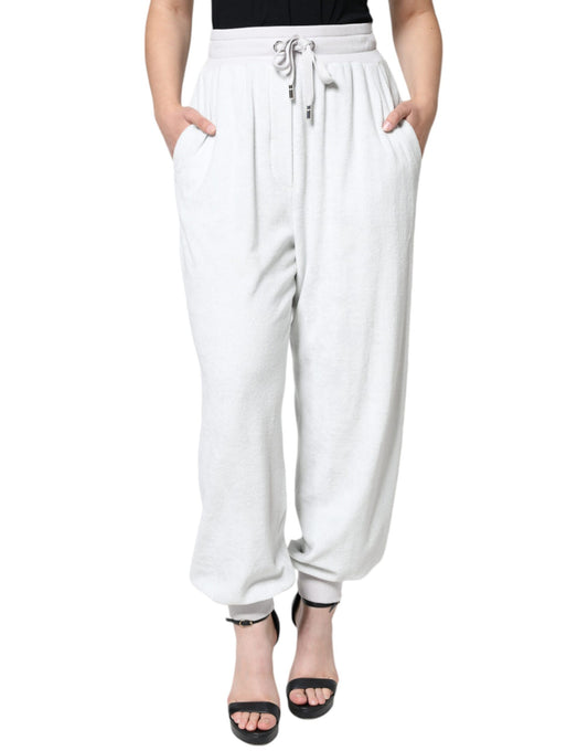 Pantaloni della tuta in nylon bianco Dolce &amp; Gabbana