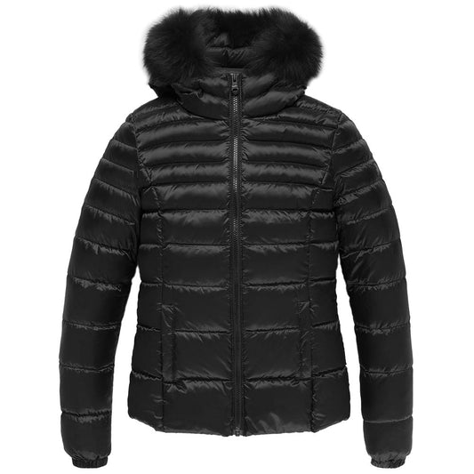 Giacca da donna in nylon nero Refrigiwear con imbottitura in piuma