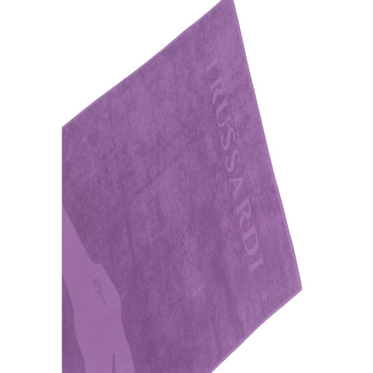 Trussardi Beachwear Purple Cotton Men Towel