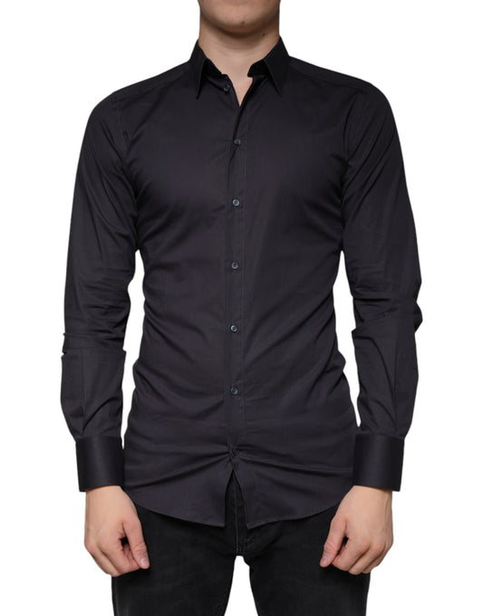 Abito in cotone elasticizzato nero Dolce &amp; Gabbana Camicia formale ORO