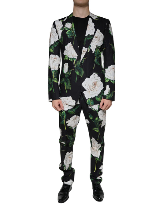 Abito formale da uomo in 2 pezzi Dolce &amp; Gabbana Black Rose Cotton