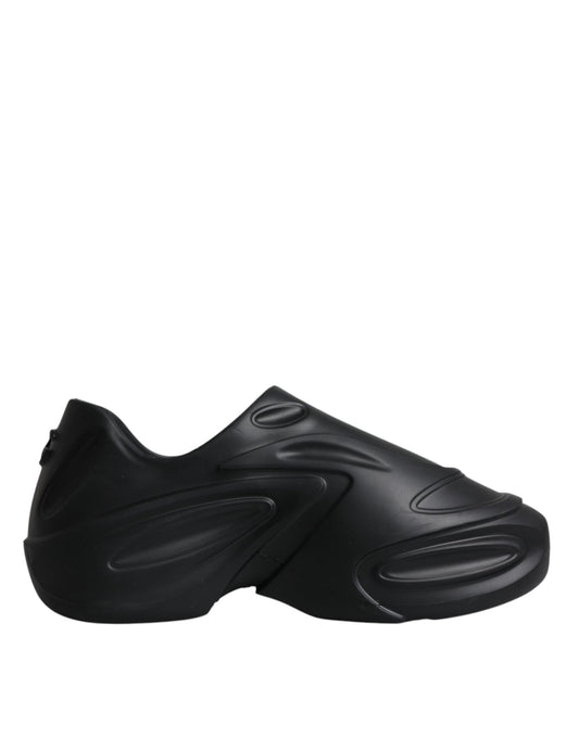 Dolce &amp; Gabbana - Scarpe da ginnastica basse in gomma nera con lamine