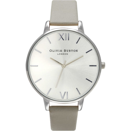 Reloj de cuero gris Olivia Burton