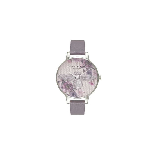 Reloj de cuero gris Olivia Burton