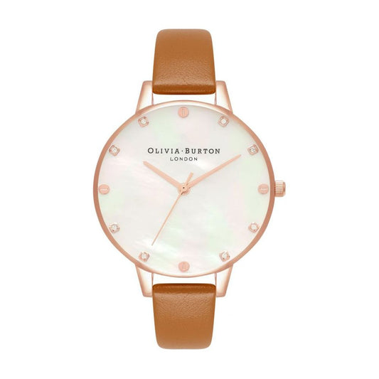 Reloj de cuero marrón Olivia Burton
