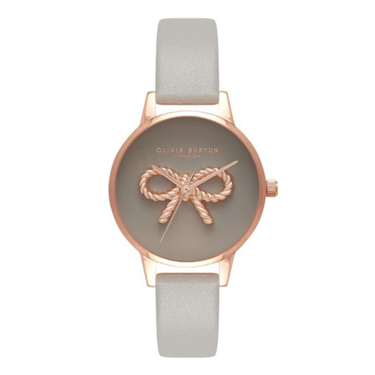 Reloj de cuero gris Olivia Burton