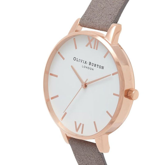 Reloj de cuero gris Olivia Burton