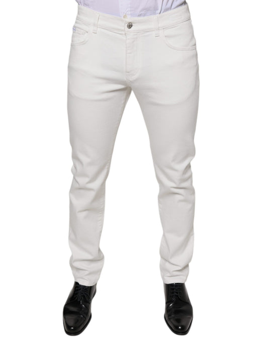 Jeans da uomo Dolce &amp; Gabbana in cotone bianco skinny slim