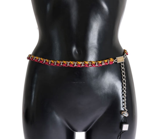 Cinturón elegante multicolor adornado con cristales de Dolce &amp; Gabbana