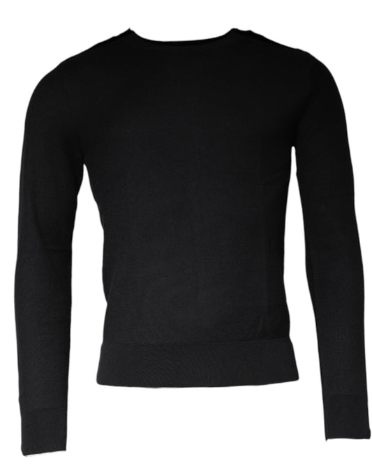 Suéter negro de cuello redondo y manga larga de Dolce &amp; Gabbana