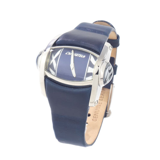 Reloj de cuero azul Chronotech