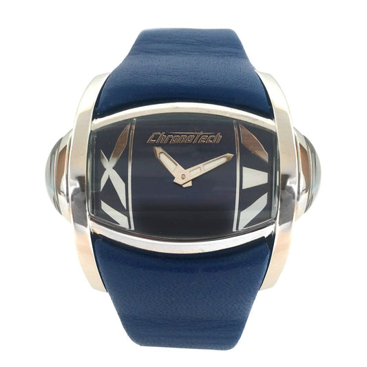 Reloj de cuero azul Chronotech