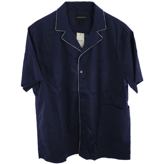 Camisa de algodón azul Emporio Armani