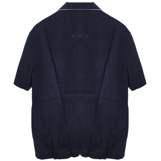 Camisa de algodón azul Emporio Armani