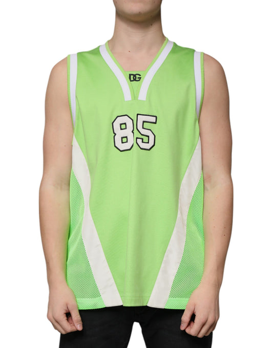 Camiseta sin mangas de jersey de poliéster verde de Dolce &amp; Gabbana