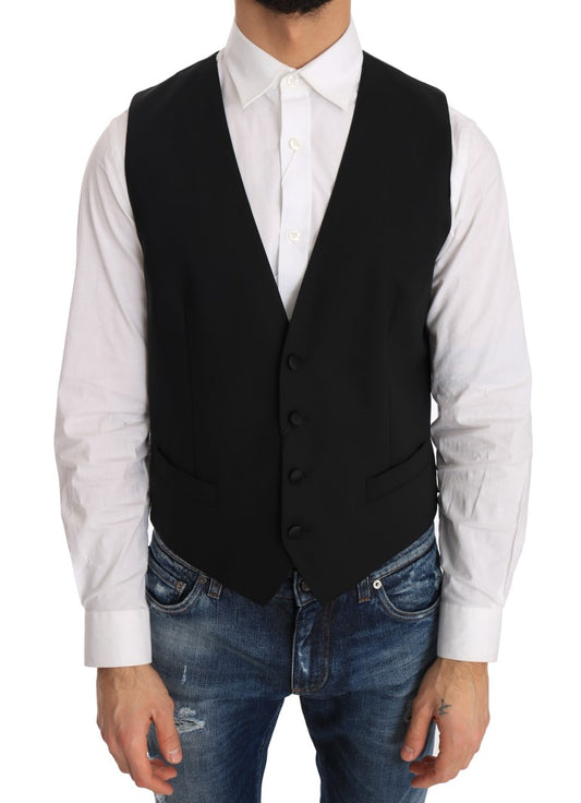 Gilet elegante slim fit Dolce &amp; Gabbana in nero