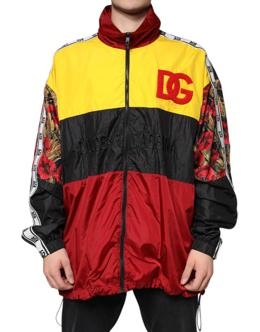 Suéter con cremallera completa y parches multicolores de Dolce &amp; Gabbana para hombre