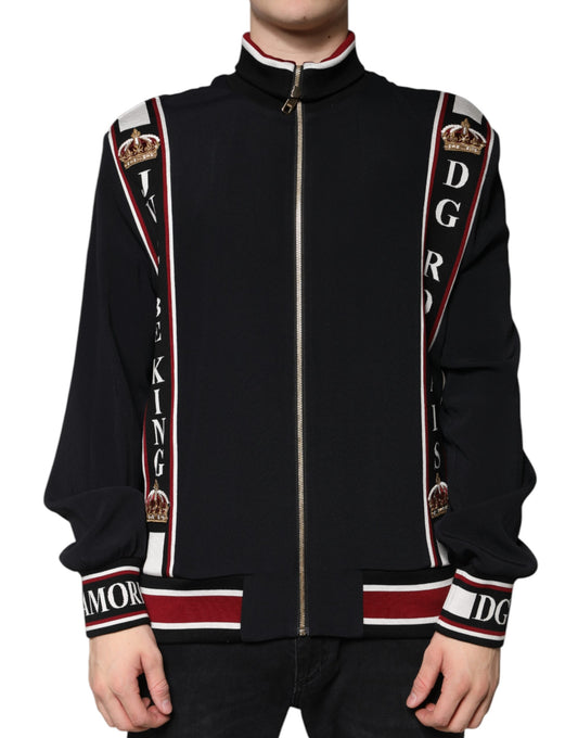 Sudadera con cremallera completa DG King negra de Dolce &amp; Gabbana