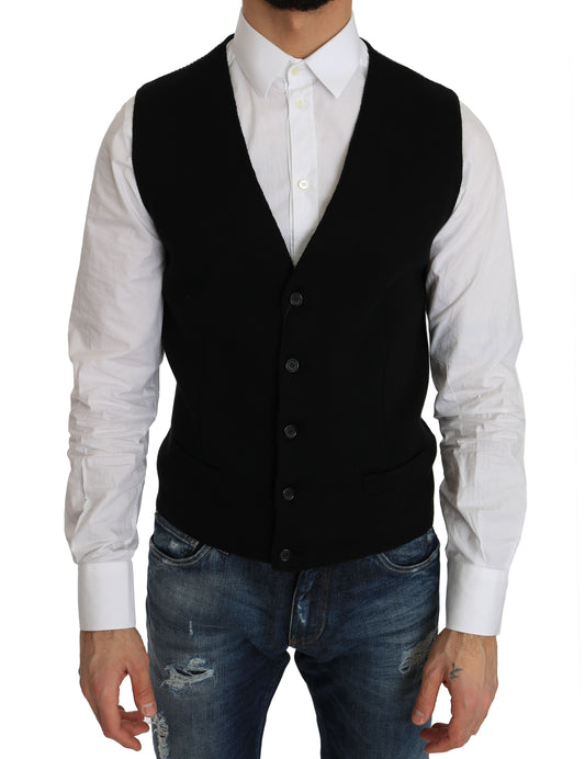 Gilet elegante in cotone nero Dolce &amp; Gabbana