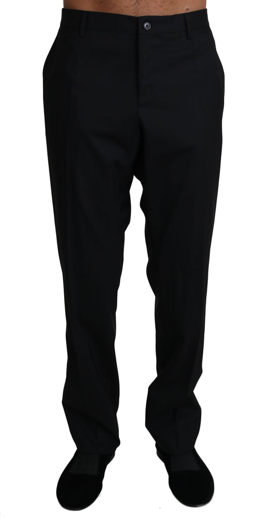 Pantaloni eleganti neri in misto lana Dolce &amp; Gabbana