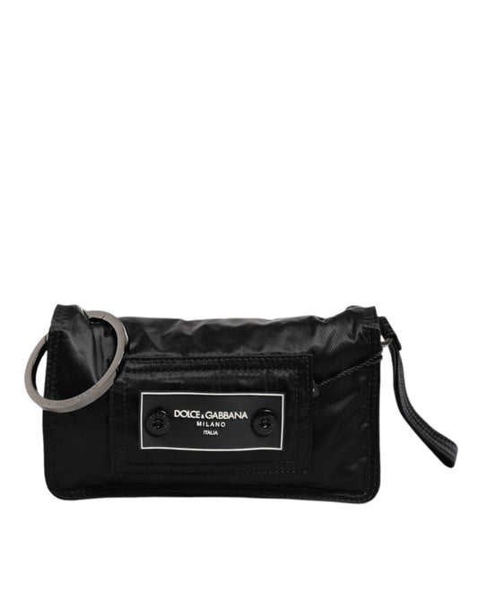 Borsa a tracolla Dolce &amp; Gabbana con logo in tessuto nero bidirezionale