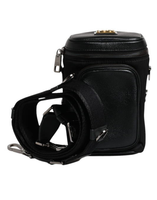 Borsa a tracolla con logo Dolce &amp; Gabbana in pelle nera