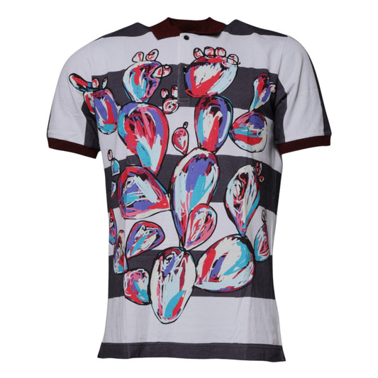 Camiseta polo con cuello gráfico multicolor de Dolce &amp; Gabbana