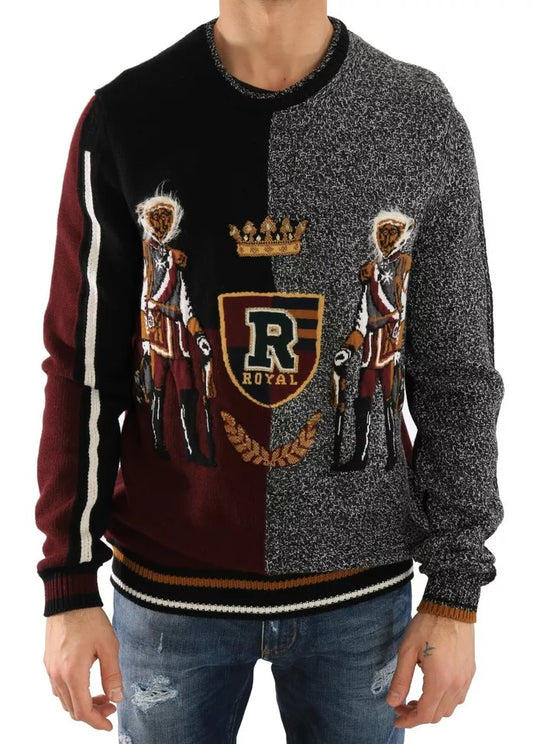 Suéter de punto de lana de cachemira multicolor King Knight Monkey de Dolce &amp; Gabbana