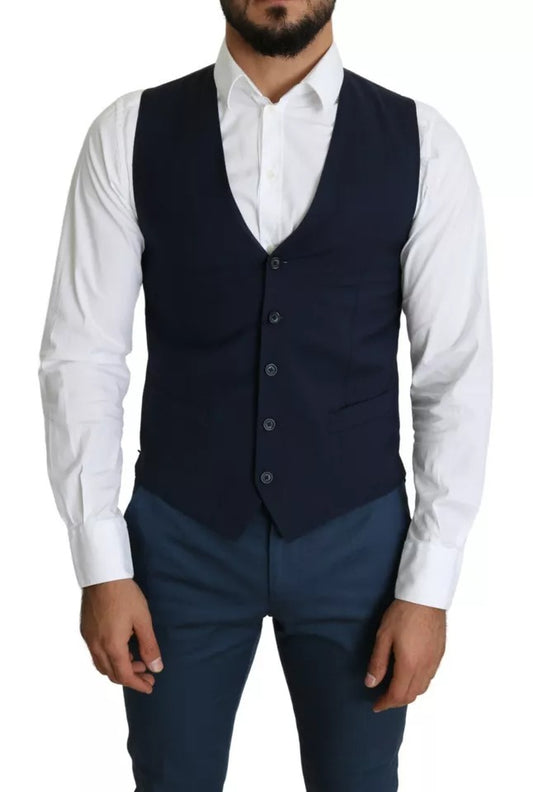 Gilet da uomo Dolce &amp; Gabbana blu navy, elegante e raffinato