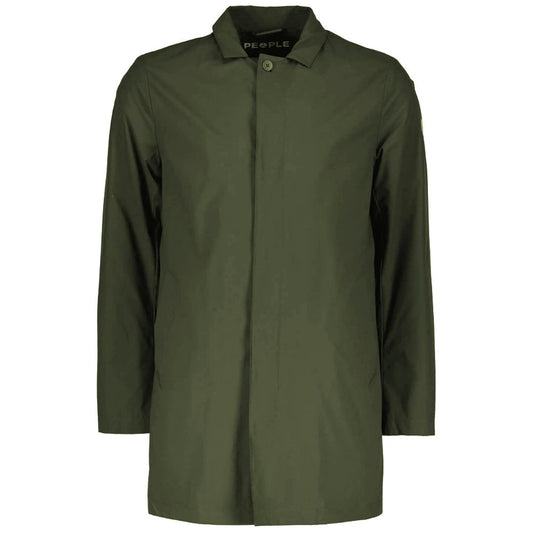 People Of Shibuya Green Recycled Polyester Men Trench