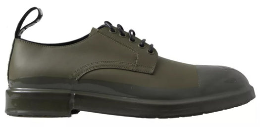 Scarpe eleganti in pelle verde con suola in gomma Dolce &amp; Gabbana