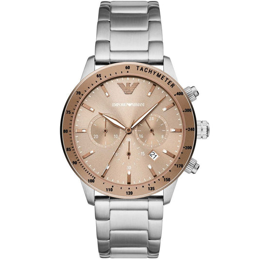 Reloj Armani de acero inoxidable plateado