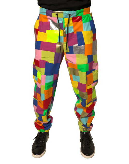 Pantalones cargo Dolce &amp; Gabbana de algodón multicolor con patchwork para hombre