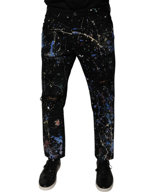 Jeans aderenti in denim di cotone Dolce &amp; Gabbana neri