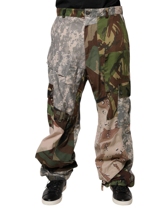 Pantalones cargo de camuflaje con patchwork multicolor de Dolce &amp; Gabbana