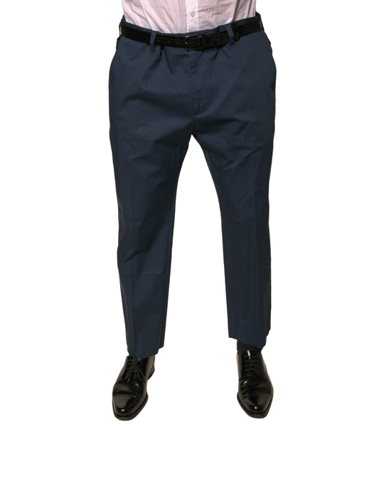 Pantaloni da uomo aderenti in cotone blu Dolce &amp; Gabbana