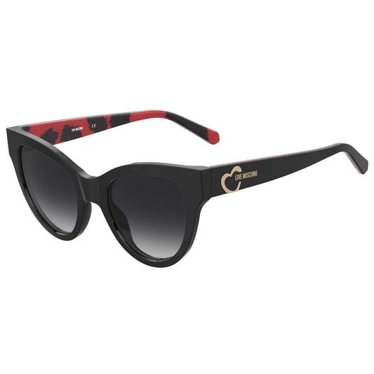 Gafas de sol Love Moschino con pelo de becerro negro