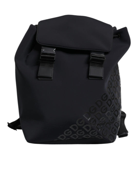 Zaino scolastico Dolce &amp; Gabbana in neoprene nero con logo DG