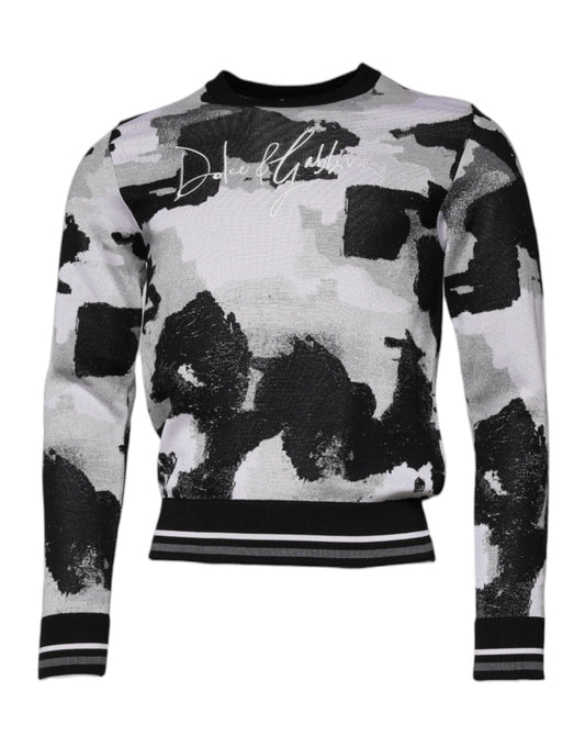 Dolce &amp; Gabbana Maglione girocollo da uomo con motivo mimetico multicolore