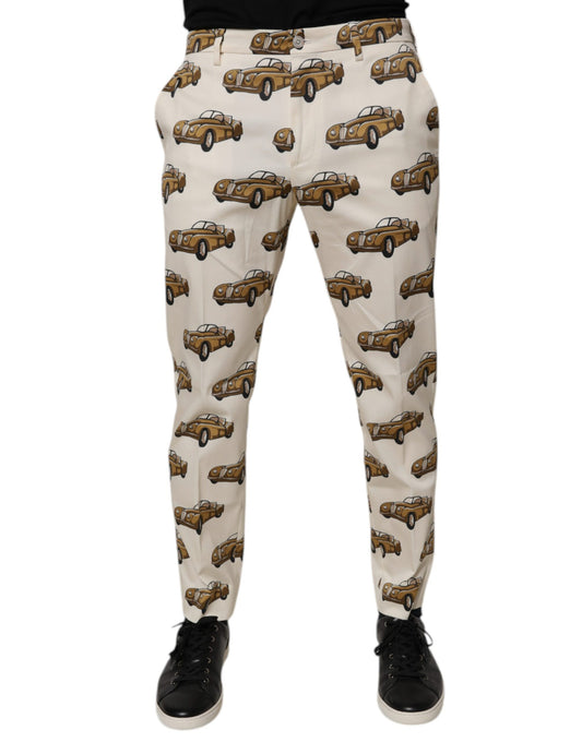 Jeans skinny in cotone da uomo Dolce &amp; Gabbana Off White Cars