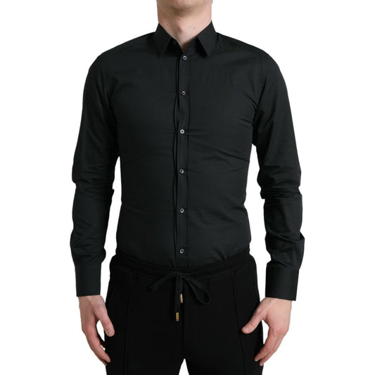 Camicia in cotone nero Dolce &amp; Gabbana