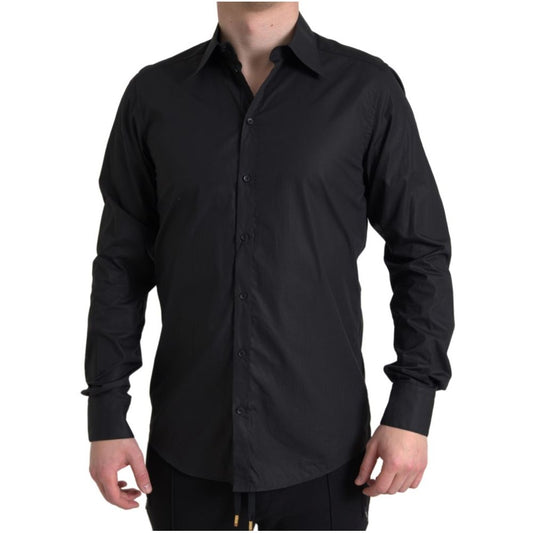 Camisa de algodón negra Dolce &amp; Gabbana