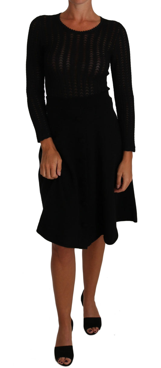Dolce &amp; Gabbana Elegante abito tubino in maglia nera