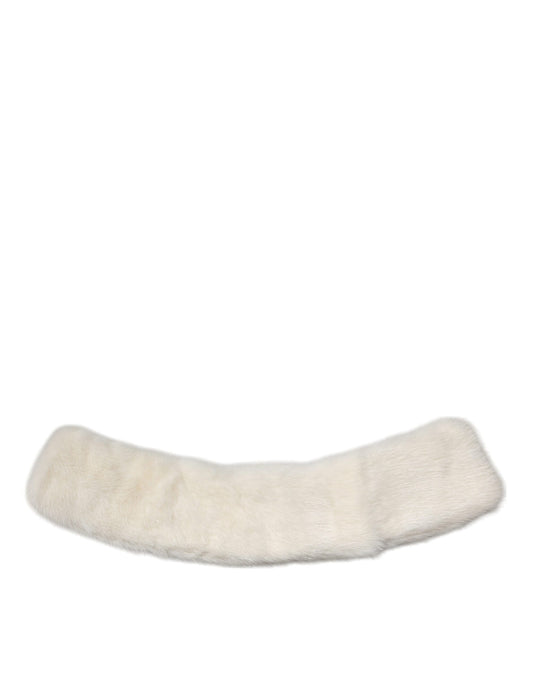 Sciarpa da donna Dolce &amp; Gabbana con collo in pelliccia di visone bianco