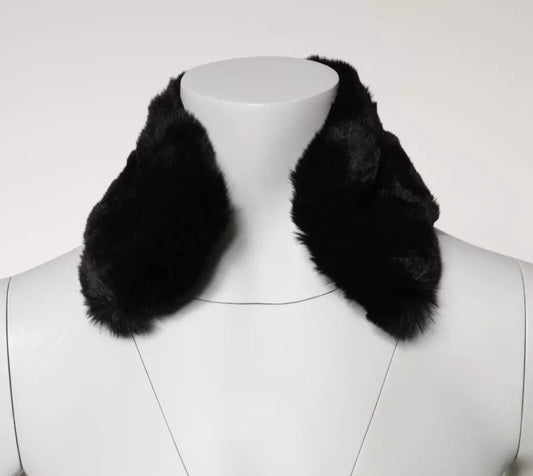 Sciarpa da donna Dolce &amp; Gabbana con collo in pelliccia di agnello nera