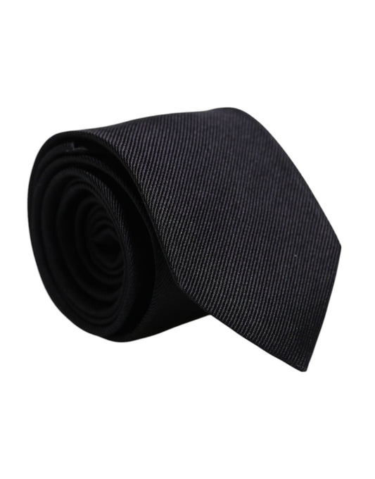 Cravatta regolabile in seta nera Dolce &amp; Gabbana